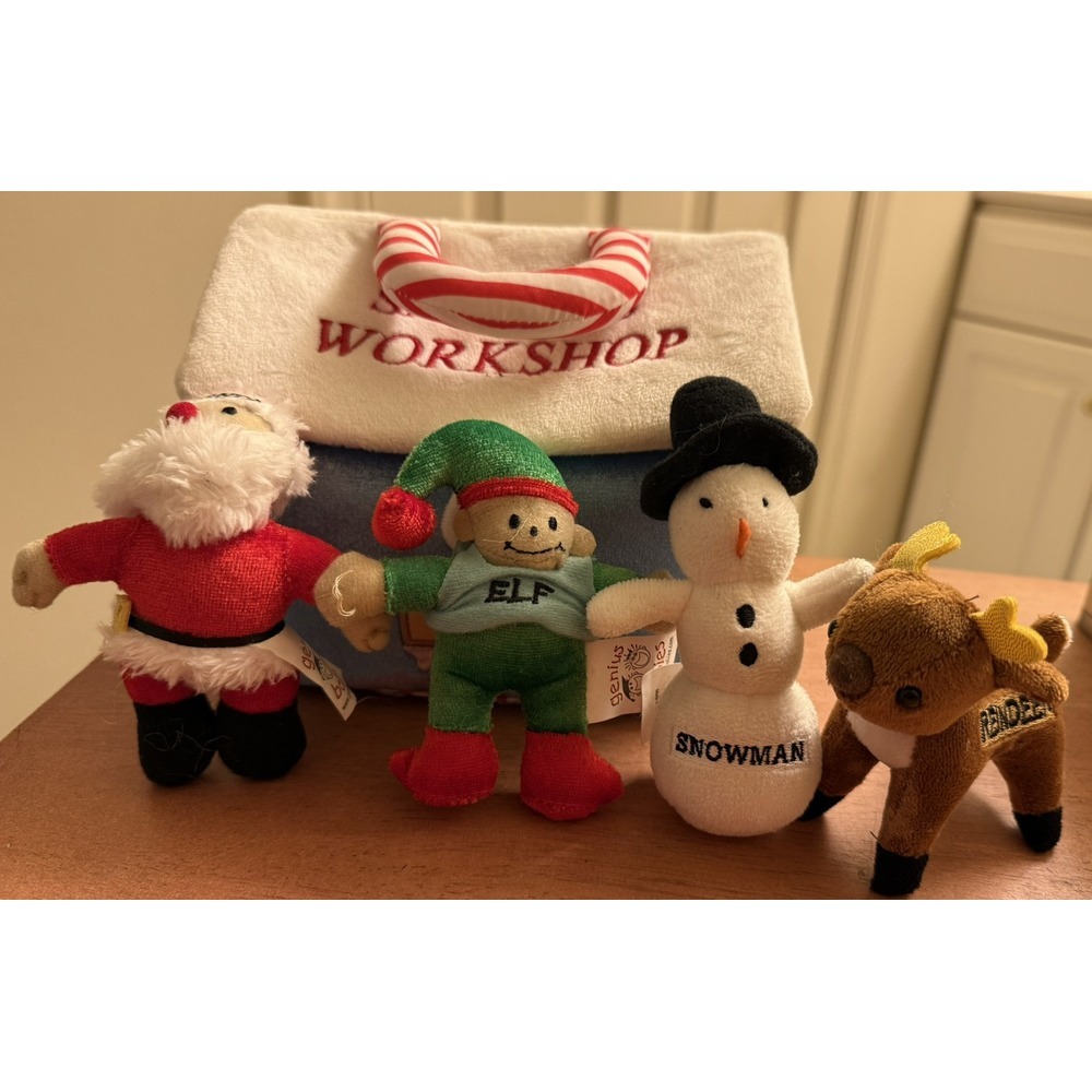 Genius Baby's 1st Christmas Plush Holiday‎ Santa's Workshop w/Handle 4 Baby Toys - Picture 7 of 9